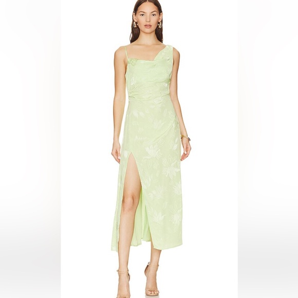 For Love And Lemons Light Green Llana Midi Dress - Picture 10 of 10